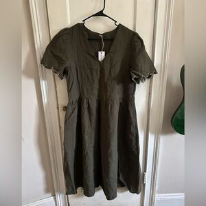 Neuflora olive Dakota dress brand new with tags size small